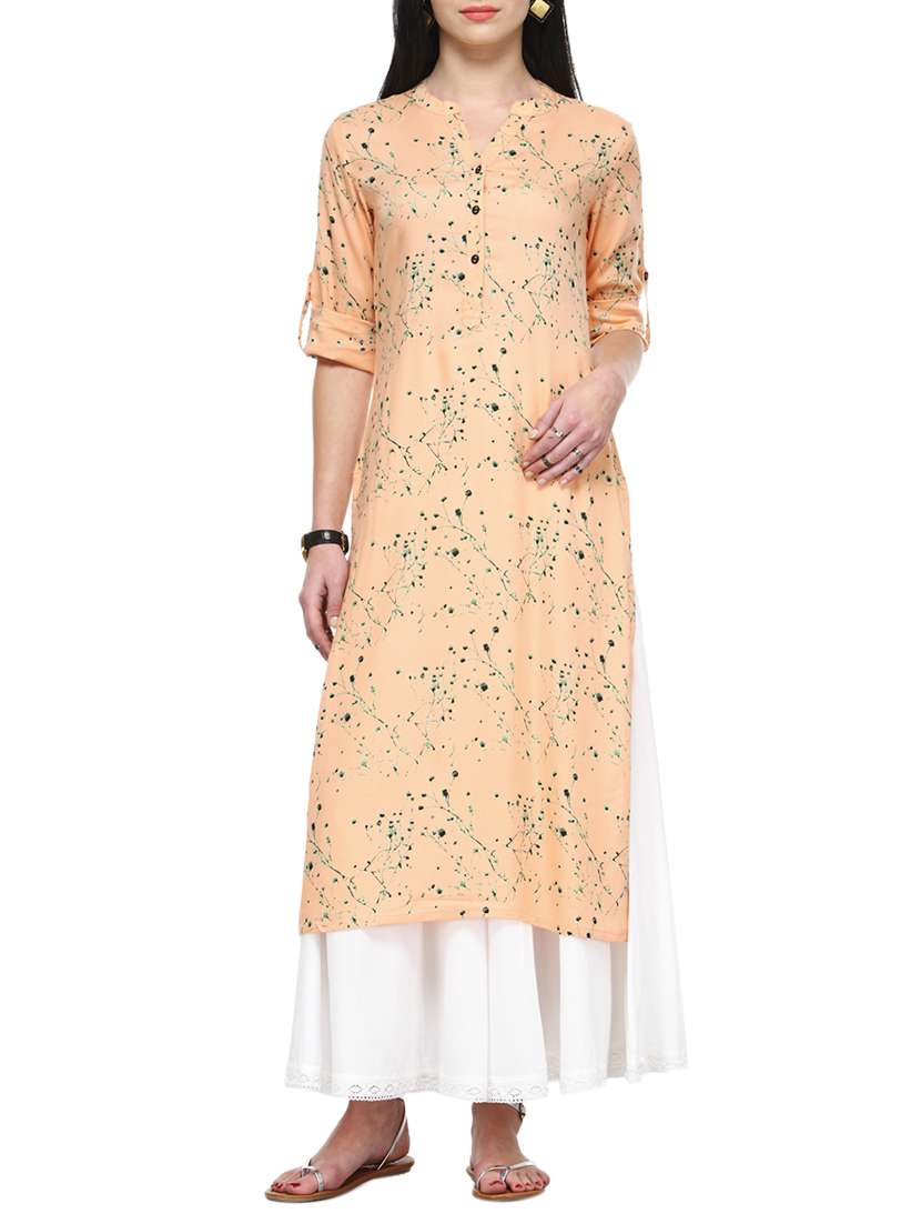 abstract print straight kurta