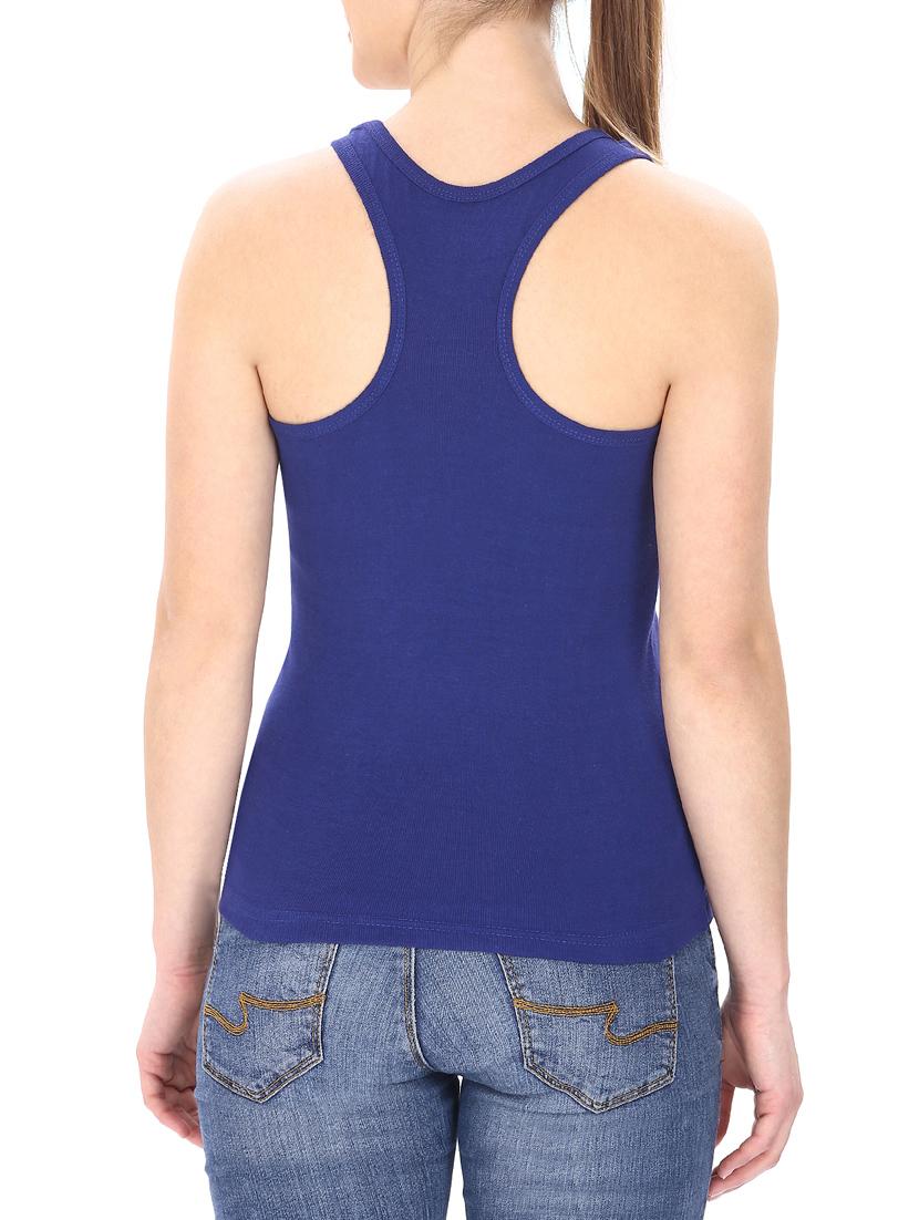 blue cotton racer back tee - 13025670 - Standard Image - 2