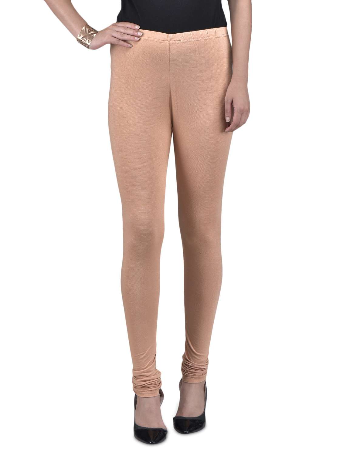 beige  viscose lycra leggings