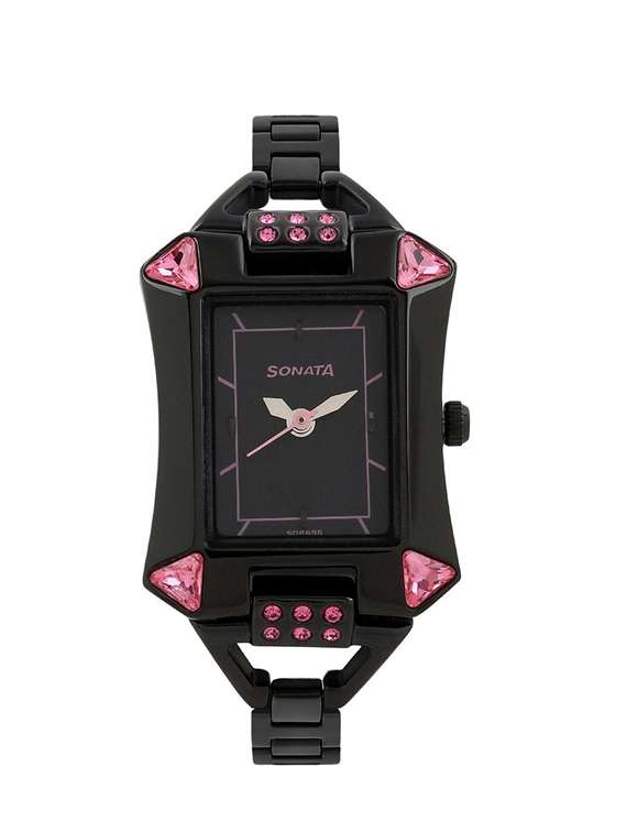 sonata pink dial analog watch for women - 8124nm01