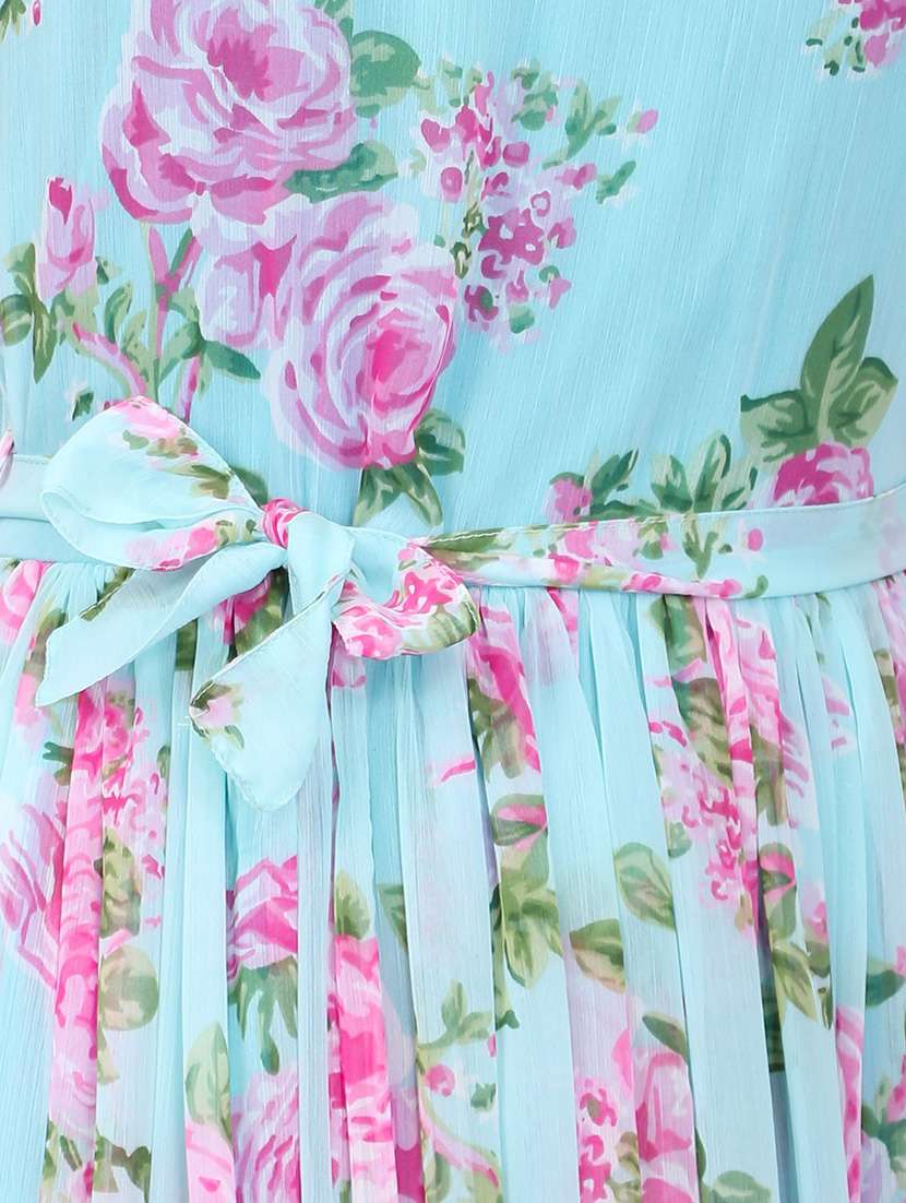 Tie Front Floral Maxi Dress