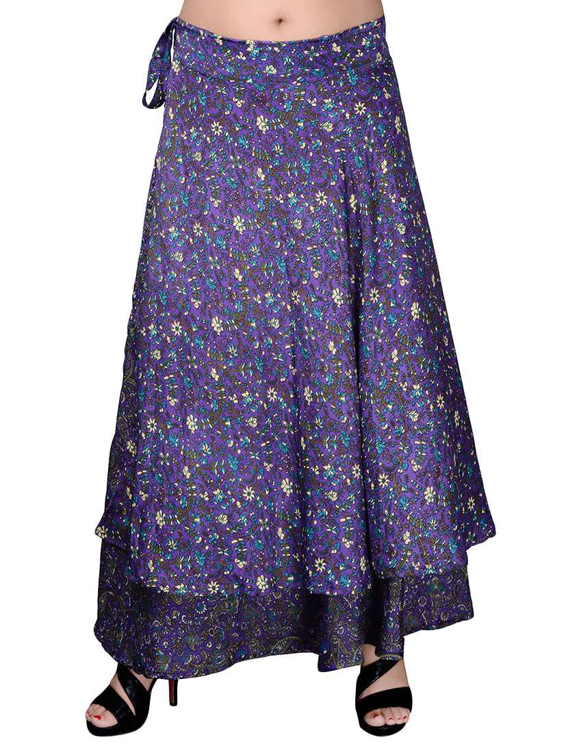 purple crepe wrap skirts