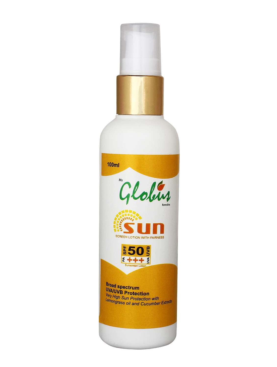 globus sunscreen lotion spf50 pa+++