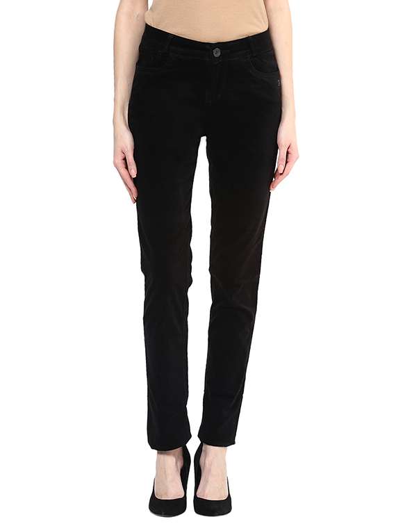 solids black corduroy chinos