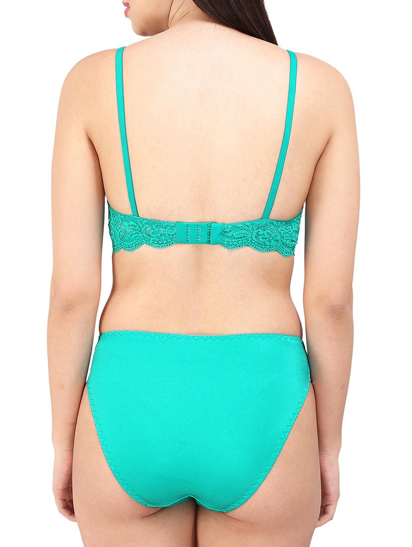 green lace bra and panty set - 13046238 - Standard Image - 2