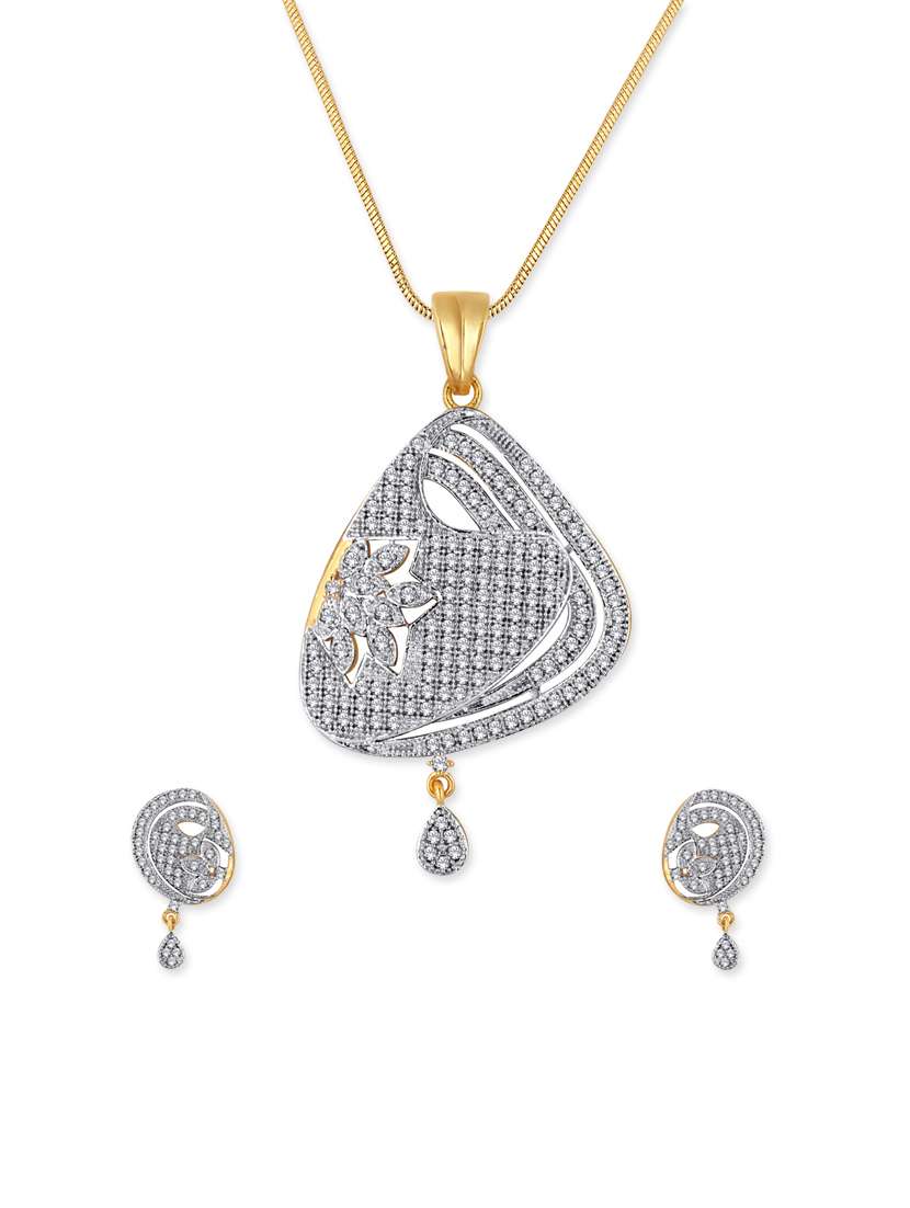 gold brass pendants and earring - 13049664 - Zoom Image - 0