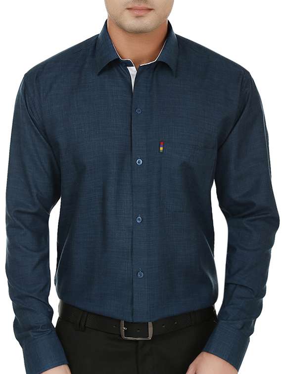 blue cotton formal shirt