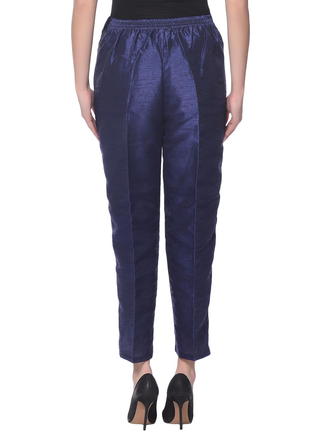 dark blue tussar trouser - 13054367 - Standard Image - 2
