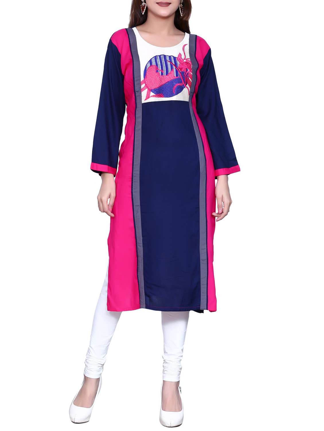 Embroidered straight kurta