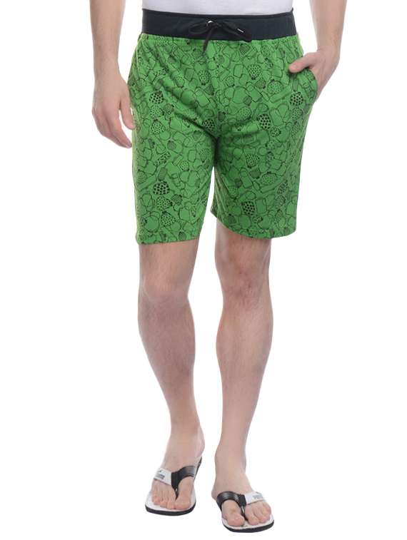 green cotton shorts