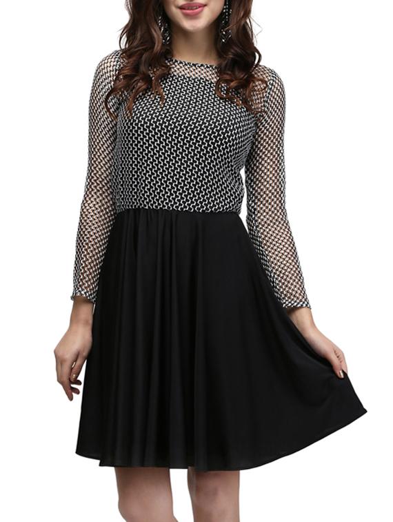 women's fit & flare abstract dress - 13056012 -  Zoom Image - 0