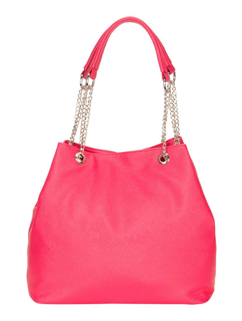 pink leatherette handbag