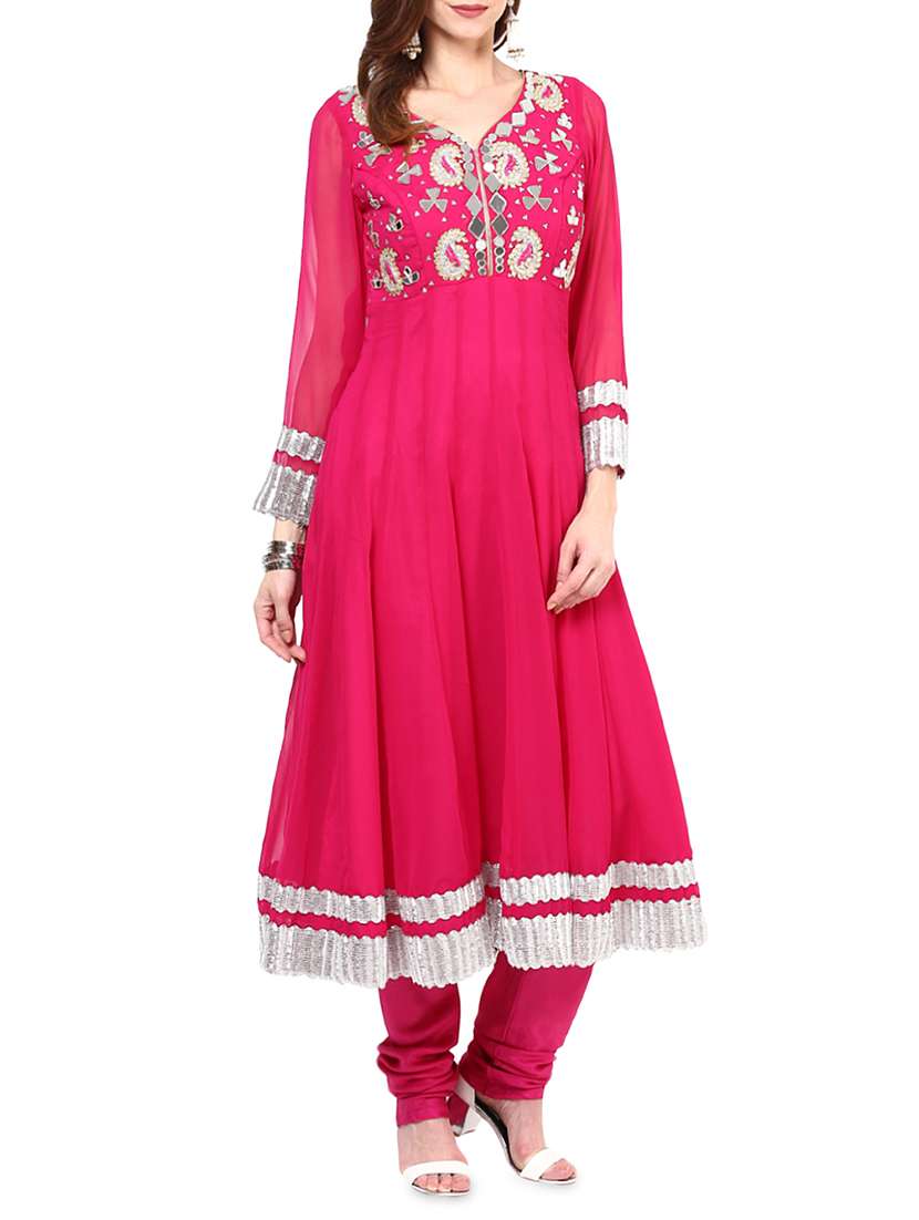embroidered anarkali suit set