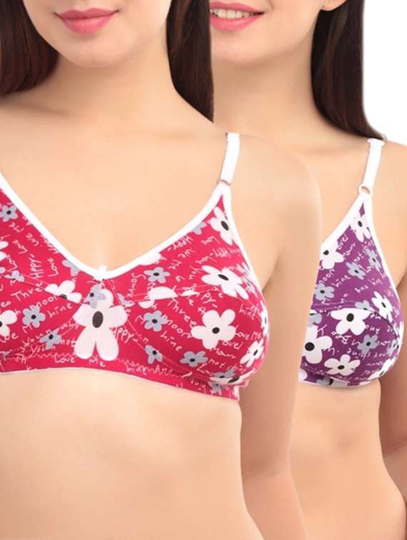 multi colored cotton regular bra