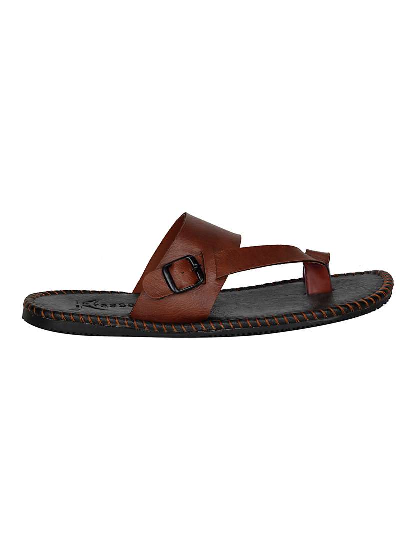 brown leatherette slip on slipper - 13062716 -  Standard Image - 2