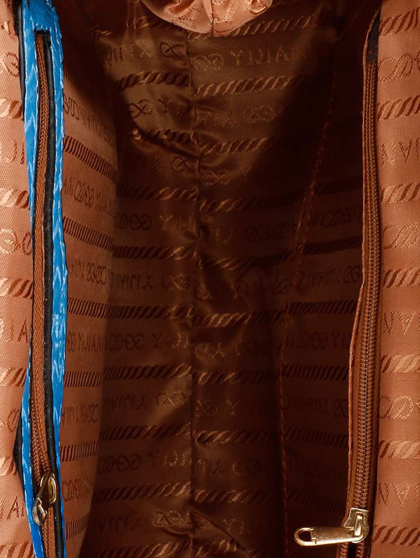 blue leatherette handbag - 13064538 - Standard Image - 2