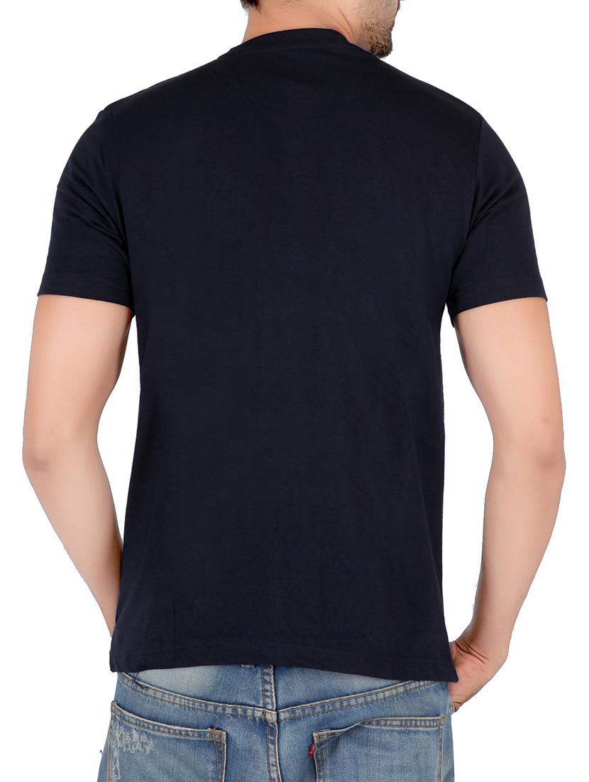 black cotton chest print t-shirt - 13066739 - Standard Image - 2