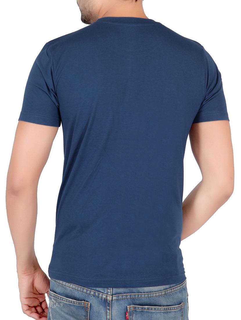 navy blue cotton printed t-shirt - 13066741 - Standard Image - 2