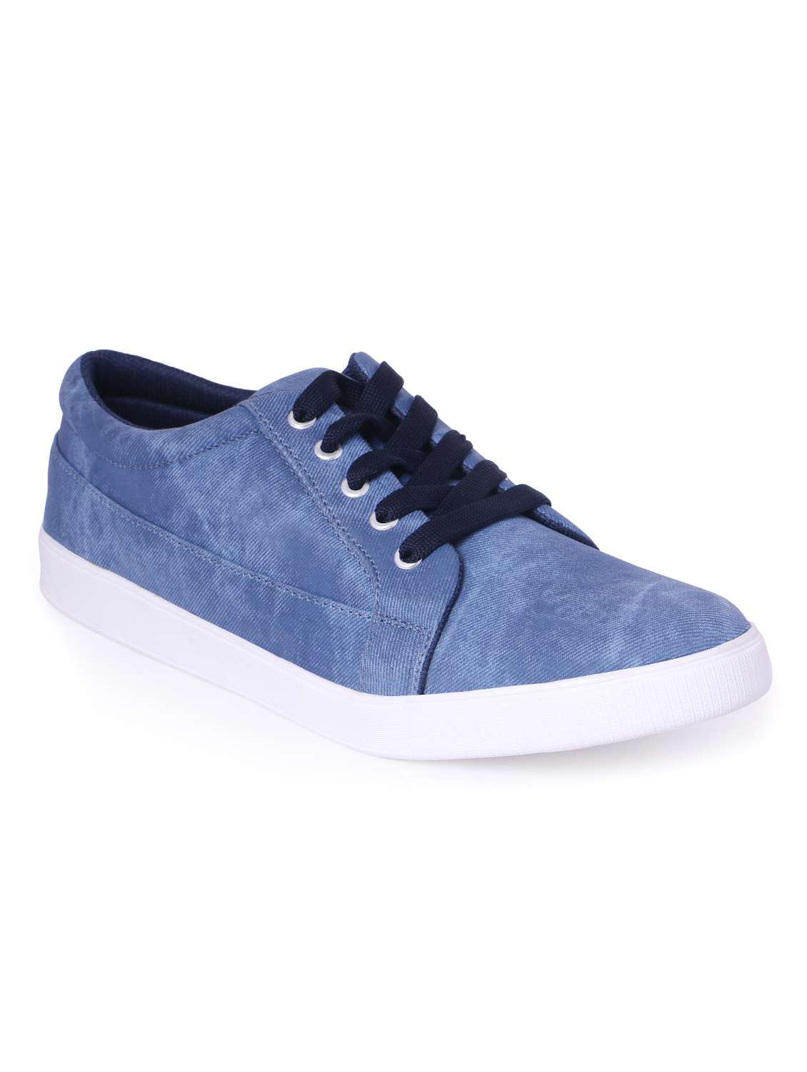 blue denim lace up sneaker