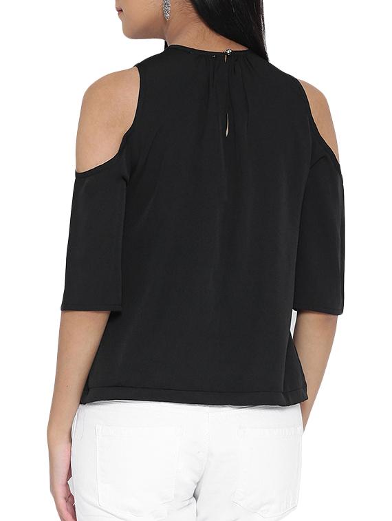 black polyester regular top - 13069301 - Standard Image - 2