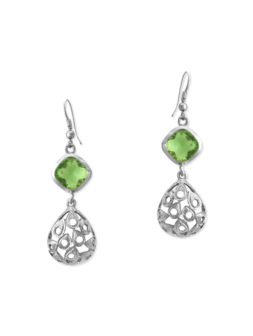 silver metal drop earrings - 13069828 -  Zoom Image - 0