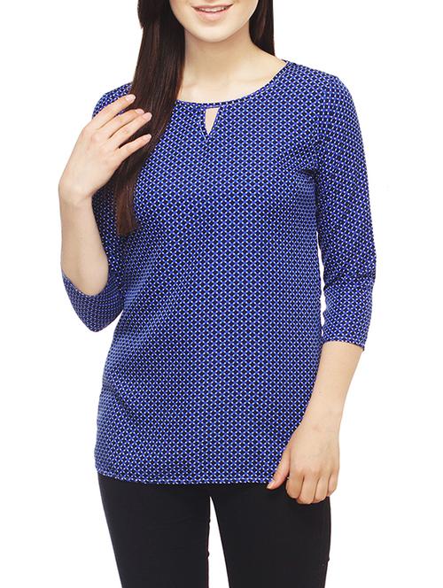 women's straight key hole neck top - 13069985 - Standard Image - 0