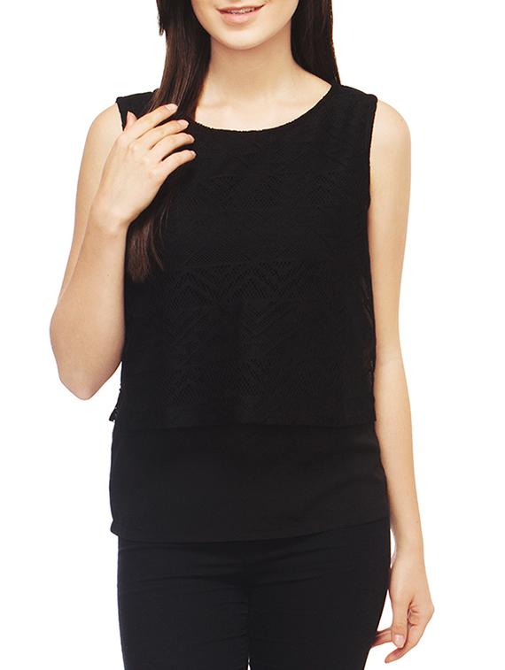 women's layered round neck top - 13069992 -  Zoom Image - 0