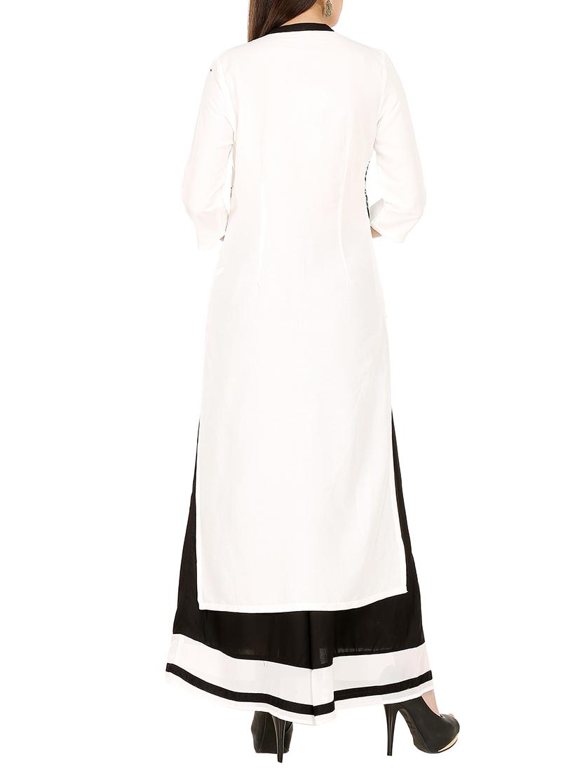 white rayon long kurta - 13074210 - Standard Image - 2