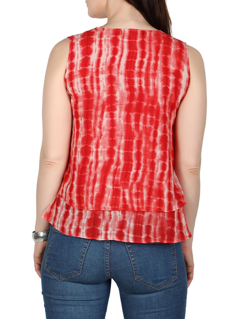 red printed georgette regular top - 13076048 - Standard Image - 2