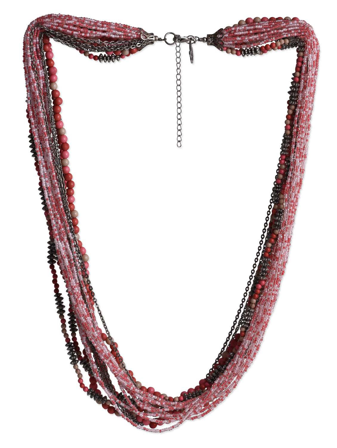 multicolored stone layered necklace