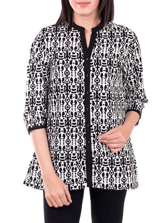 black cotton straight kurti