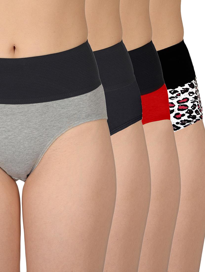 set of 4 multicolored cotton panties