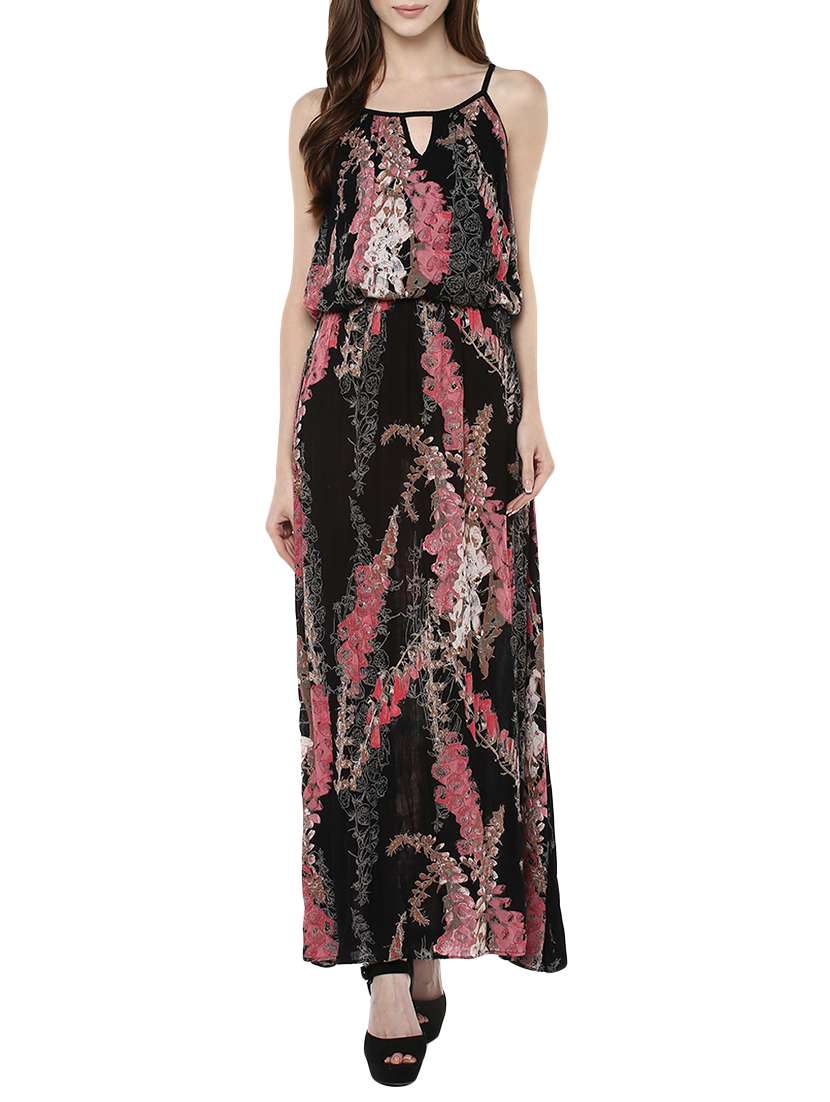 black rayon maxi dress