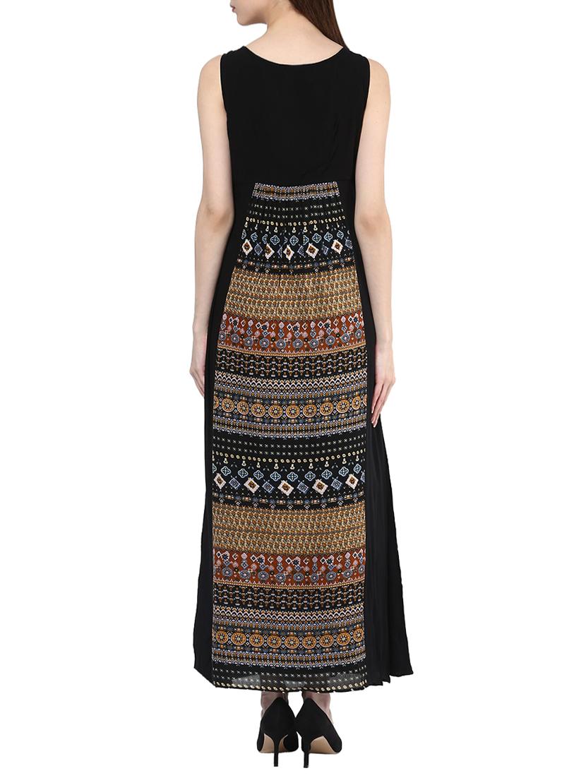 black rayon maxi dress - 13081881 - Standard Image - 2