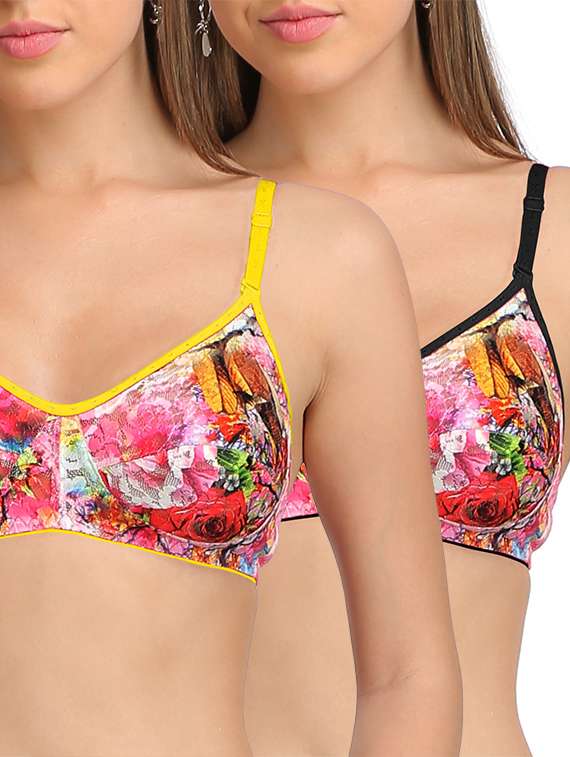 sett of 2 multicolored cotton bras