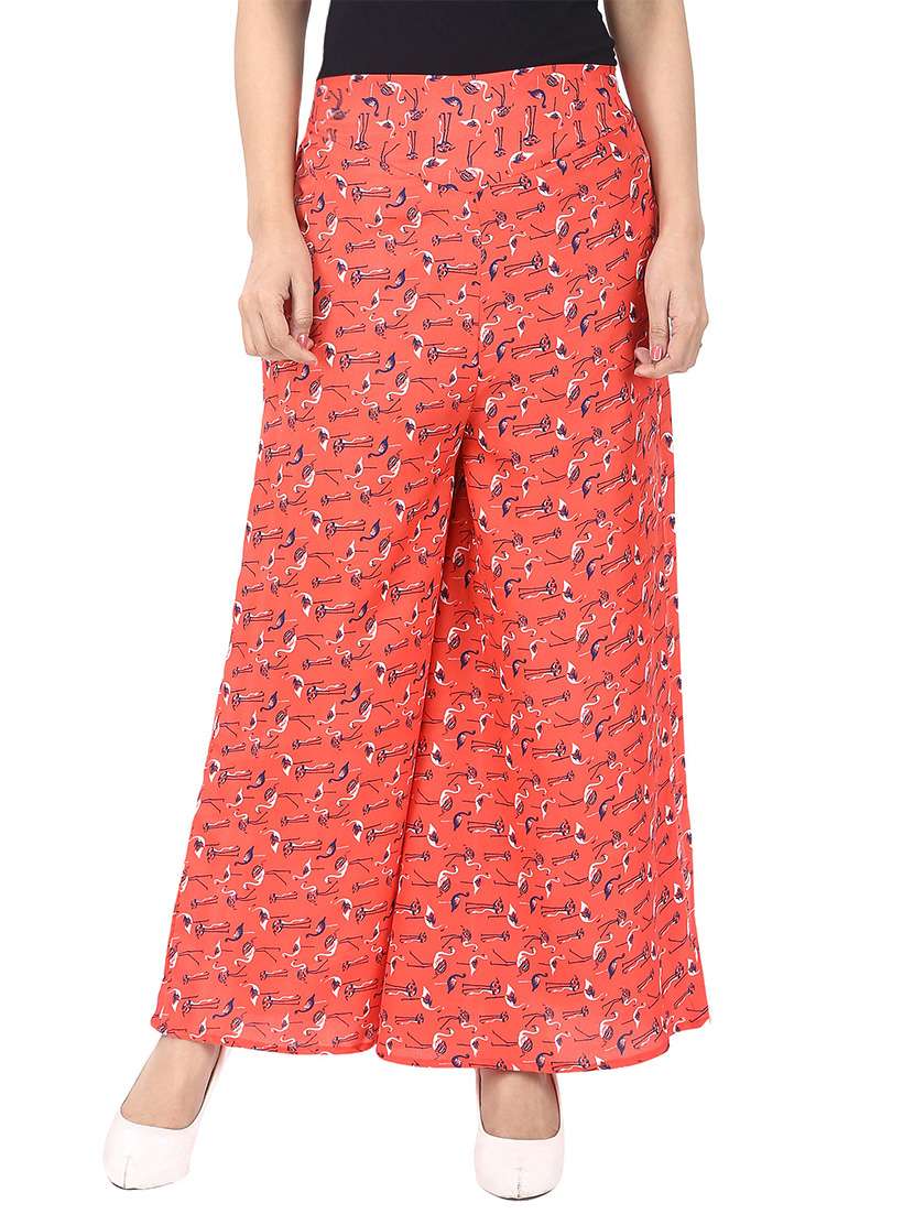 orange crepe palazzo