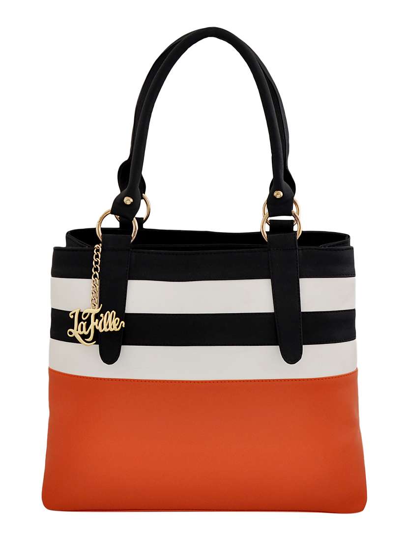 orange leatherette  handbag