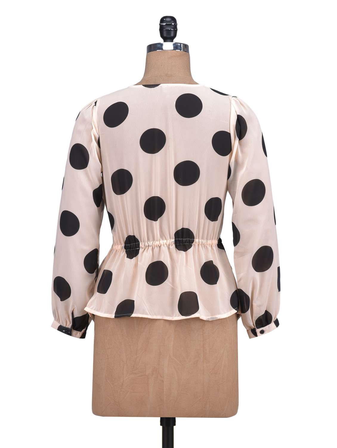 pale peach polka dot knot top - 1308987 - Standard Image - 2