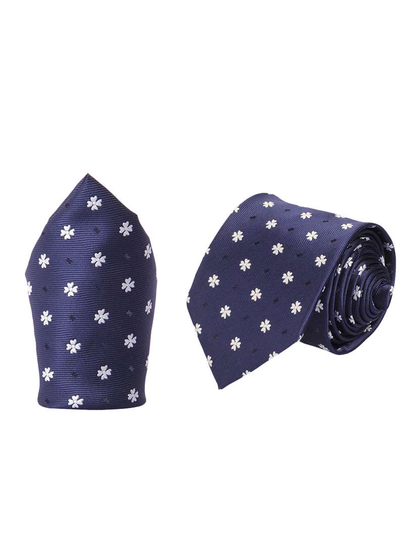 blue micro fiber tie and a pocket square