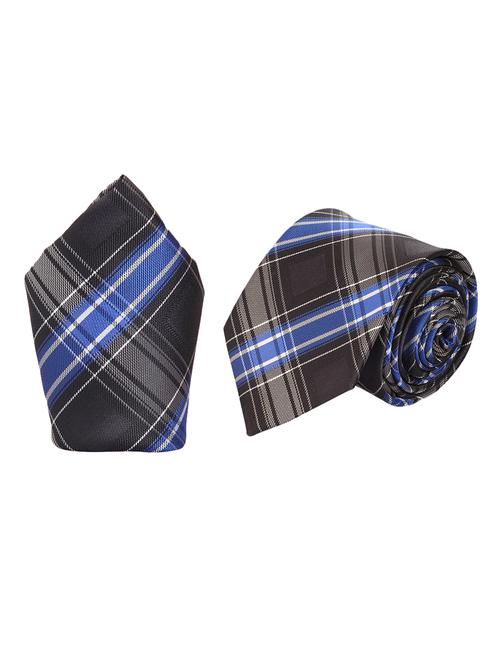 grey micro fiber tie and a pocket square - 13092540 - Standard Image - 0
