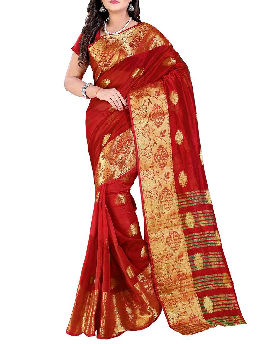 orange silk saree with blouse