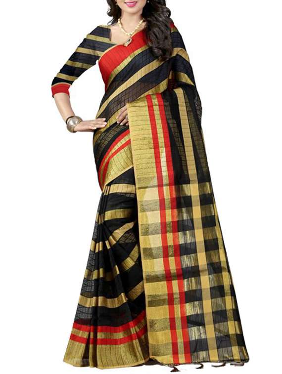 black silk saree with blouse