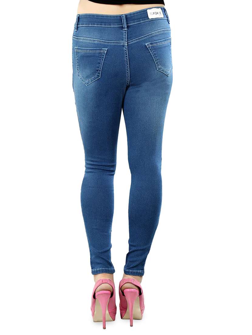 women's plain skinny fit jeans - 13104918 -  Standard Image - 2
