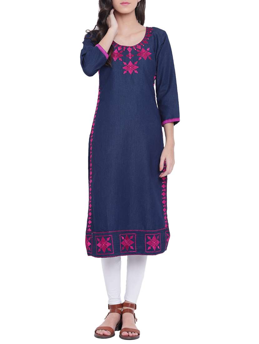embroidered straight kurta
