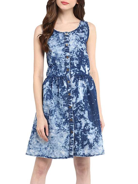 blue denim dress