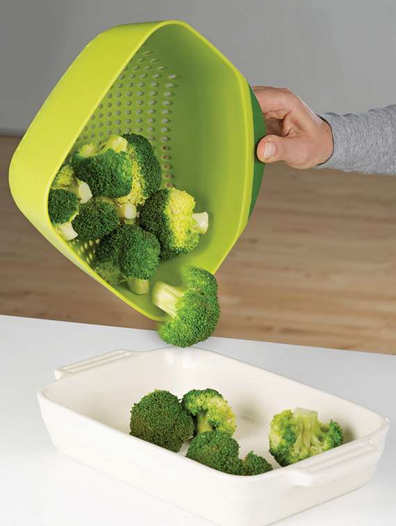 square colander medium green
