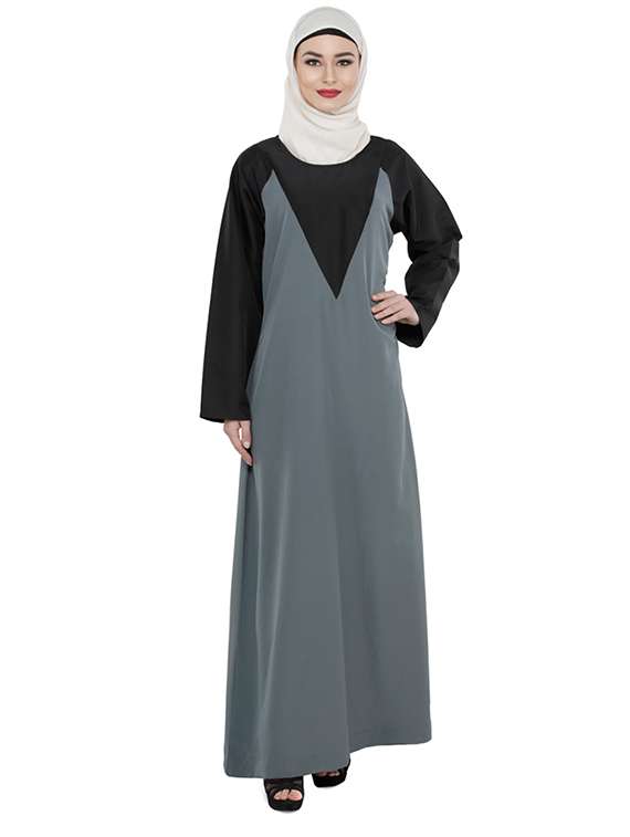 black and grey abaya