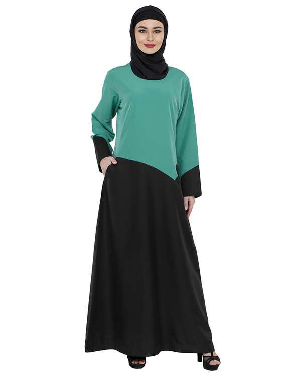 black and green abaya