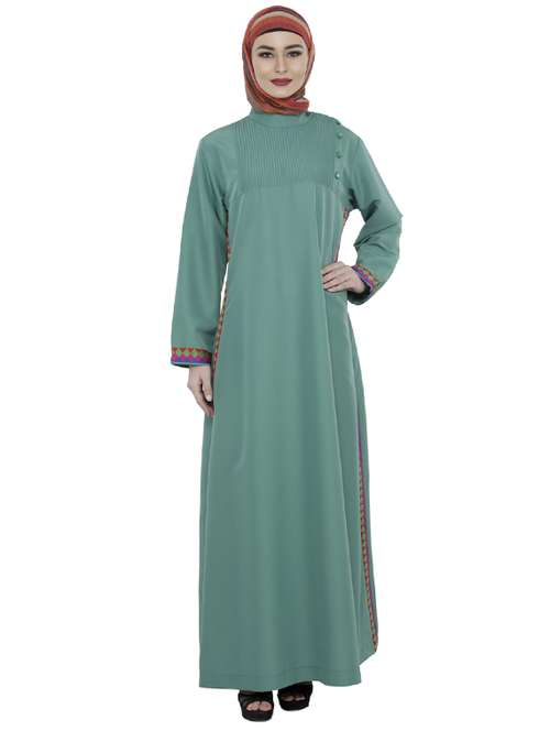 green full sleeved abaya