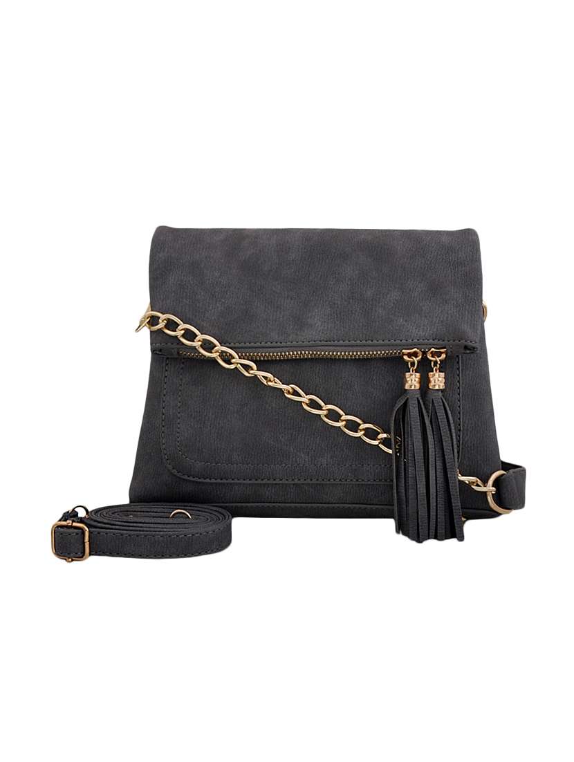 grey leatherette handbag